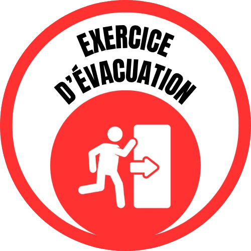 Badge de certification pour l'Exercice d'évacuation