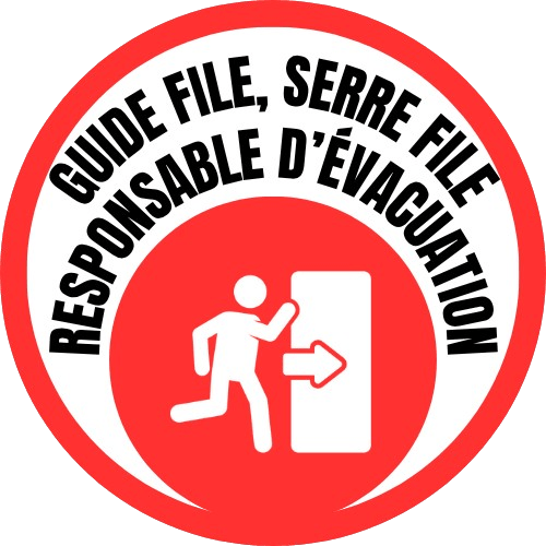 Badge de certification pour la formation Guide-file, Serre-file et Responsable d’Évacuation